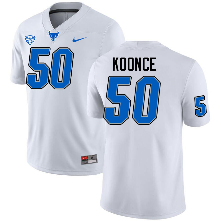 Malcolm Koonce UB Bulls Jersey,University Of Buffalo Bulls #50 Malcolm Koonce Jersey Youth-White